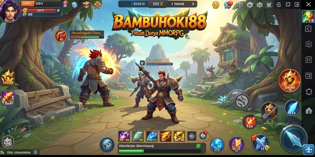 Screenshot BAMBUHOKI88 menampilkan aksi seru dalam gameplay MMORPG.