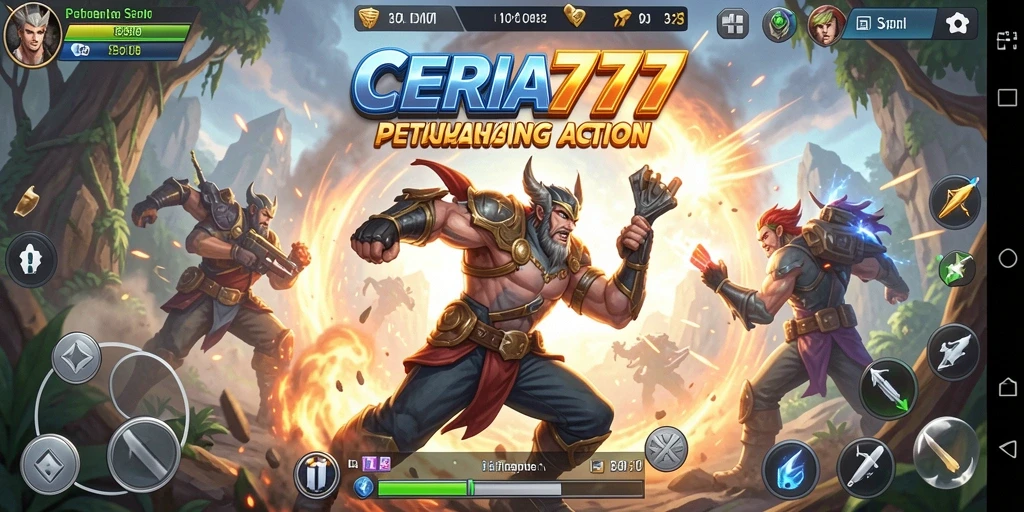 Tangkapan layar gameplay menunjukkan aksi mendebarkan dalam CERIA777.
