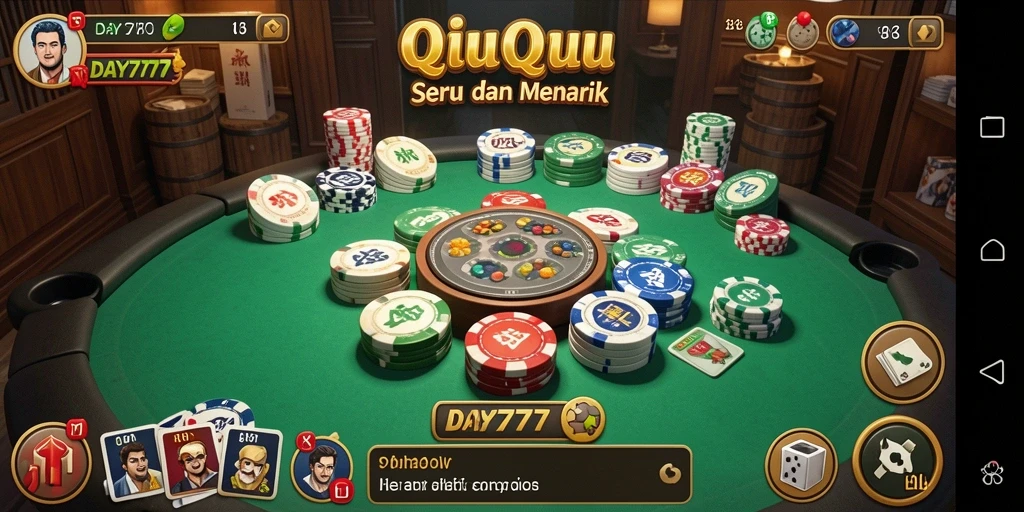 Tampilan screenshot gameplay QiuQiu DAY777 yang mendebarkan.