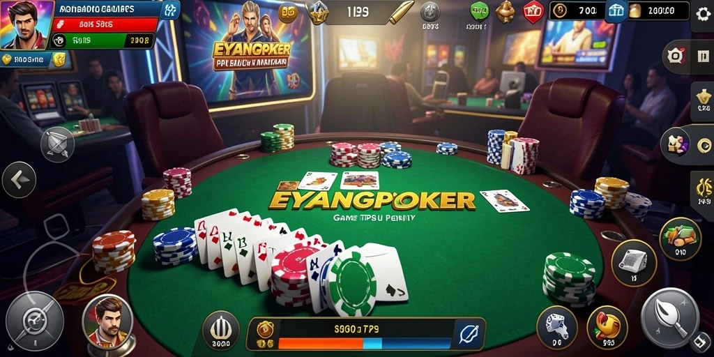 Tangkapan layar gameplay penuh aksi dari EYANGPOKER.