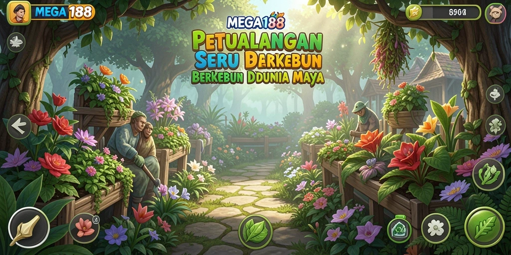 Screenshot gameplay MEGA188 menampilkan keseruan bertani di ladang virtual.