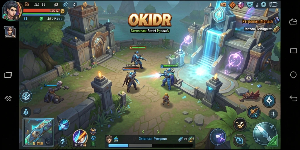 Screenshot gameplay OKIDR yang menampilkan aksi strategi yang intens.
