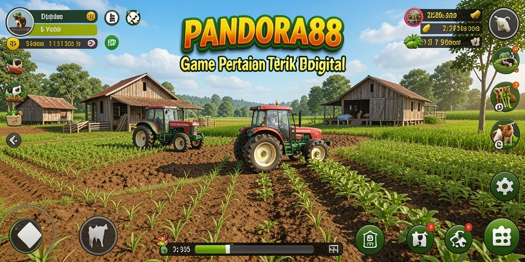 Gameplay <strong>PANDORA88</strong> menampilkan petani yang sibuk di ladang.