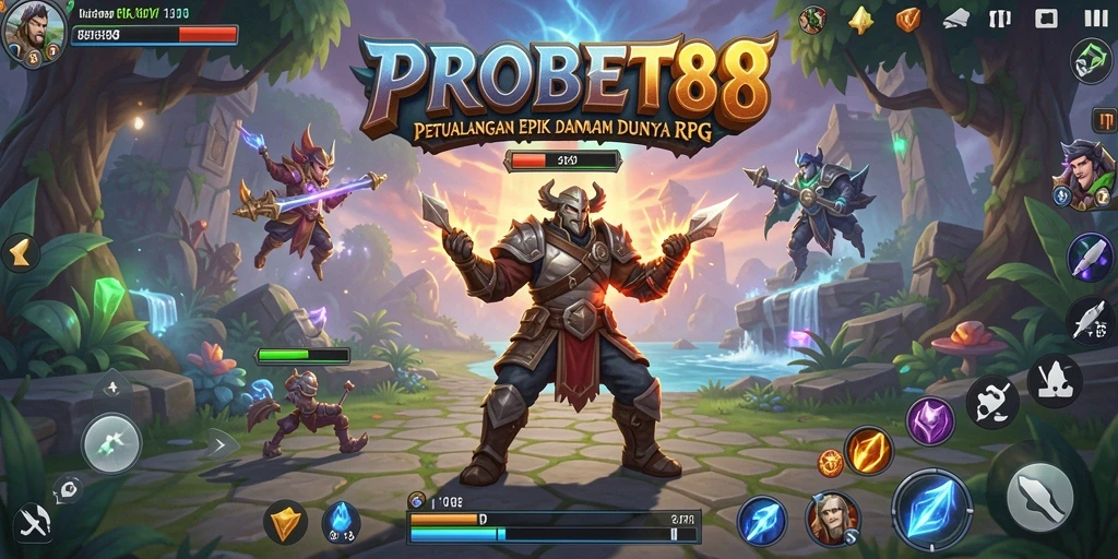 Tampilan gameplay <strong>PROBET88</strong> menunjukkan aksi seru dalam pertempuran RPG.