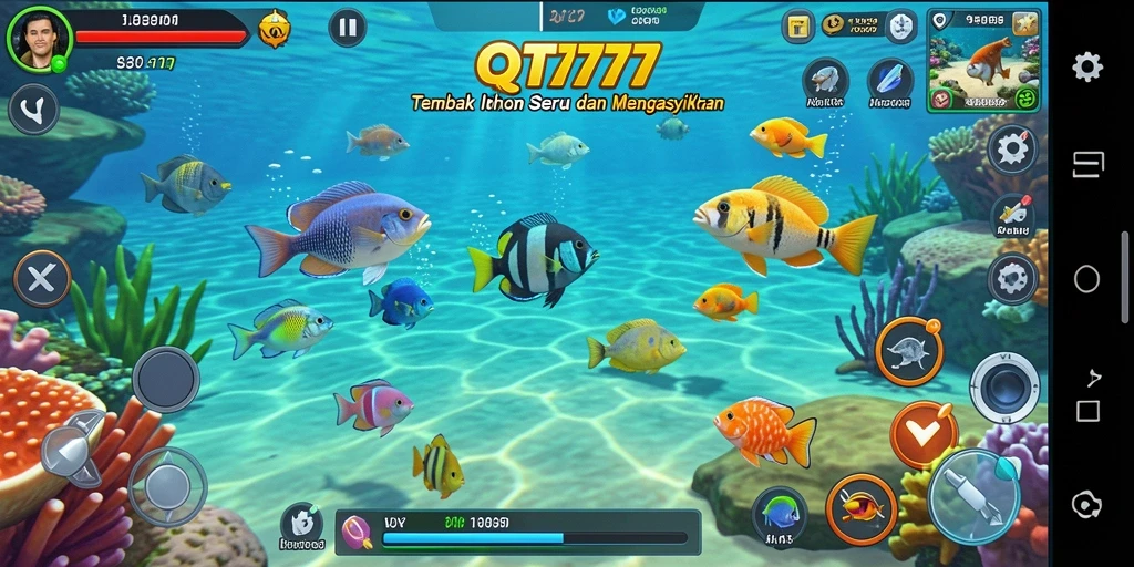 Tampilan gameplay Tembak Ikan yang mendebarkan di QT777.