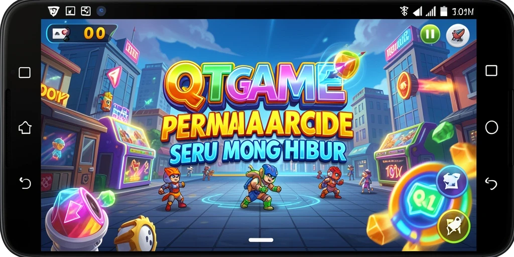 Tampilan gameplay menarik dari QTGAME yang penuh warna.
