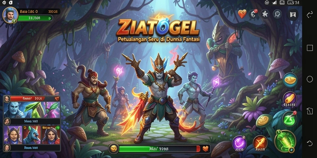 Screenshot ZIATOGEL menampilkan aksi seru dalam pertempuran RPG.